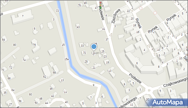 Krosno, Podwale, 27, mapa Krosna