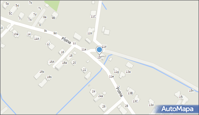 Krosno, Polna, 11f, mapa Krosna