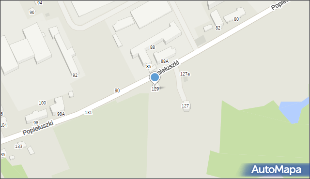 Krosno, Popiełuszki Jerzego, bł. ks., 129, mapa Krosna