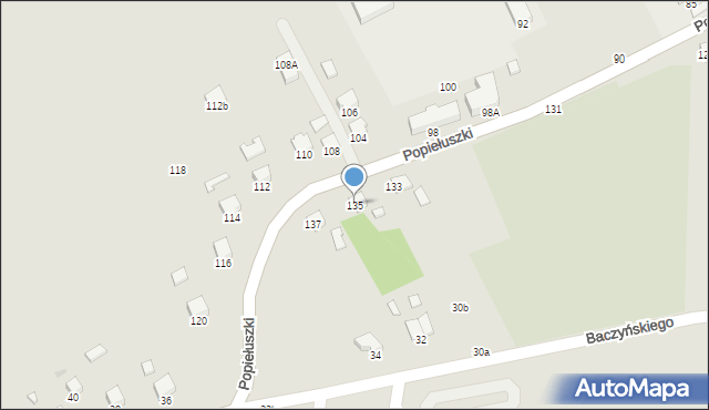 Krosno, Popiełuszki Jerzego, bł. ks., 135, mapa Krosna