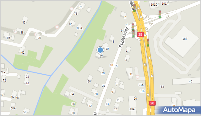 Krosno, Popiełuszki Jerzego, bł. ks., 16, mapa Krosna