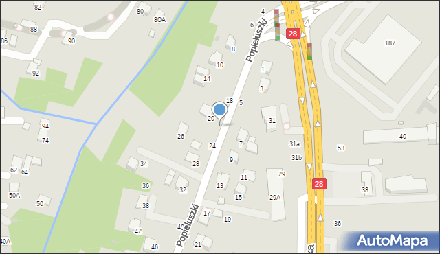 Krosno, Popiełuszki Jerzego, bł. ks., 22, mapa Krosna