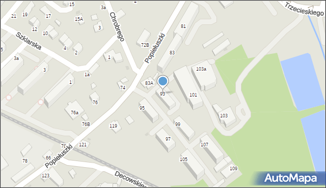 Krosno, Popiełuszki Jerzego, bł. ks., 93, mapa Krosna
