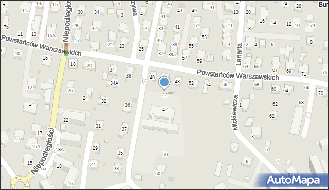 Krosno, Powstańców Warszawskich, 44, mapa Krosna