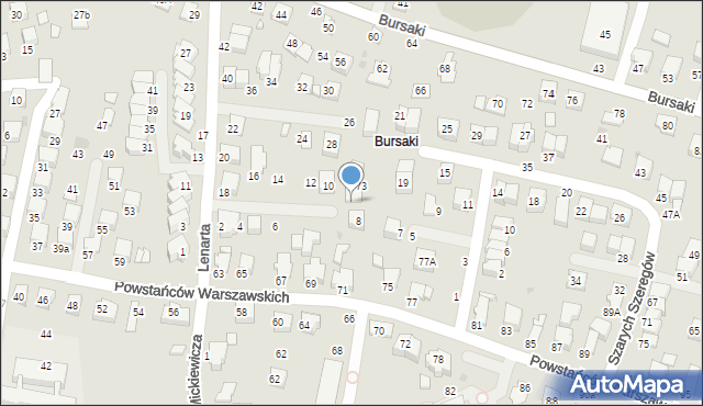 Krosno, Powstańców Warszawskich, 73a, mapa Krosna