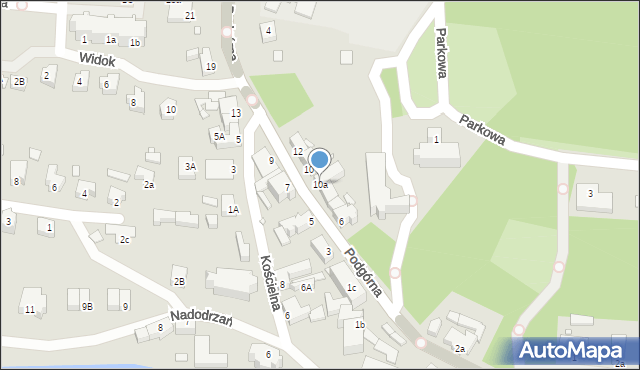 Krosno Odrzańskie, Podgórna, 10a, mapa Krosno Odrzańskie