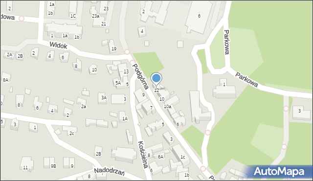 Krosno Odrzańskie, Podgórna, 12, mapa Krosno Odrzańskie