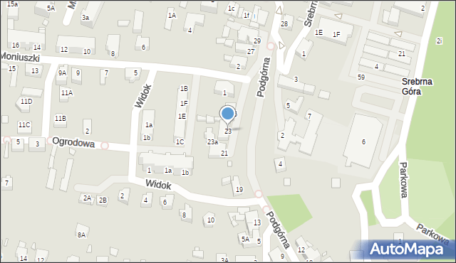 Krosno Odrzańskie, Podgórna, 23, mapa Krosno Odrzańskie