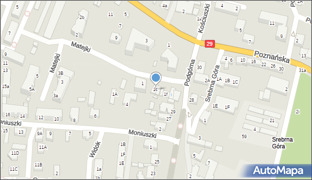 Krosno Odrzańskie, Podgórna, 29G, mapa Krosno Odrzańskie