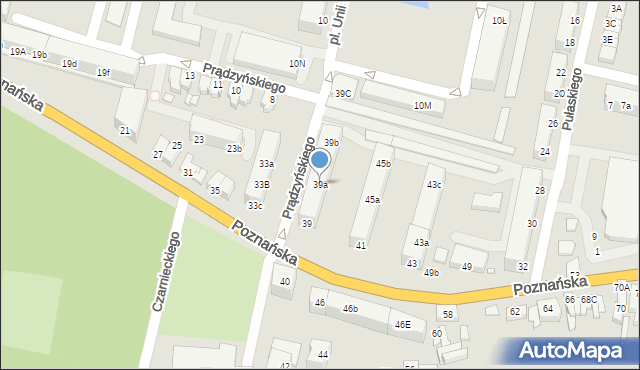 Krosno Odrzańskie, Poznańska, 39a, mapa Krosno Odrzańskie