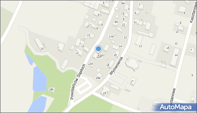 Krowiarki, Powstańców Śląskich, 12A, mapa Krowiarki