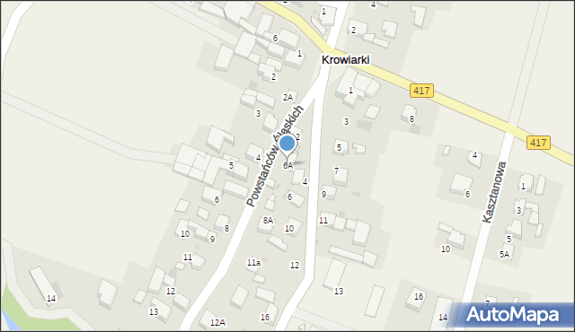 Krowiarki, Powstańców Śląskich, 6A, mapa Krowiarki