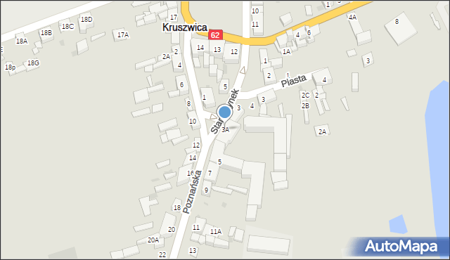 Kruszwica, Poznańska, 3A, mapa Kruszwica