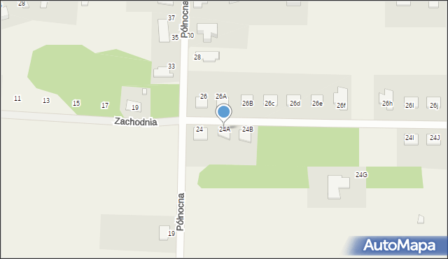 Kruszyn, Północna, 24A, mapa Kruszyn