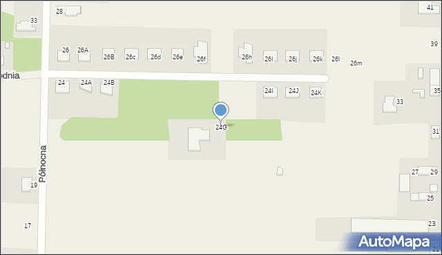 Kruszyn, Północna, 24G, mapa Kruszyn