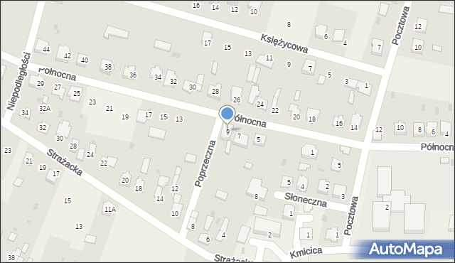 Kruszyna, Północna, 9, mapa Kruszyna