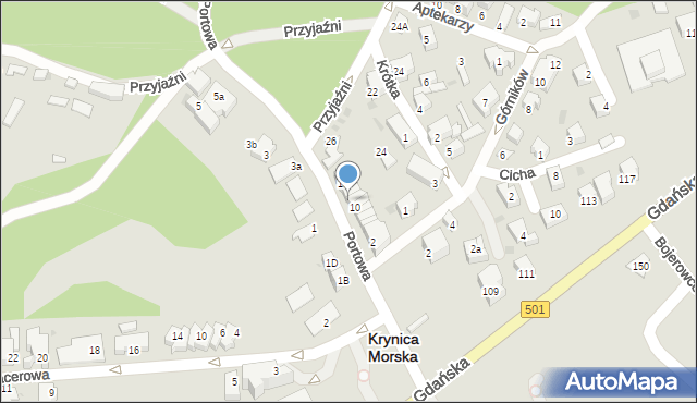 Krynica Morska, Portowa, 14, mapa Krynica Morska