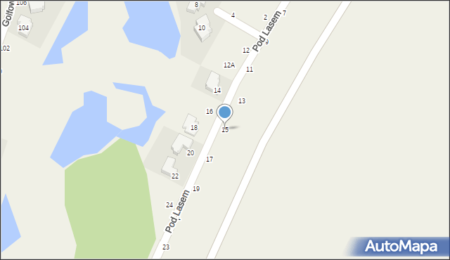 Kryniczno, Pod Lasem, 15, mapa Kryniczno