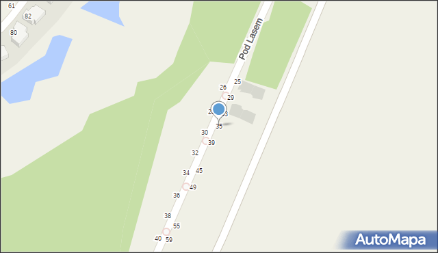 Kryniczno, Pod Lasem, 35, mapa Kryniczno