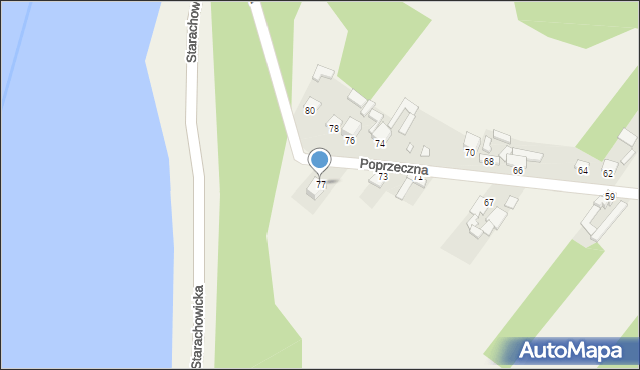 Krynki, Poprzeczna, 77, mapa Krynki