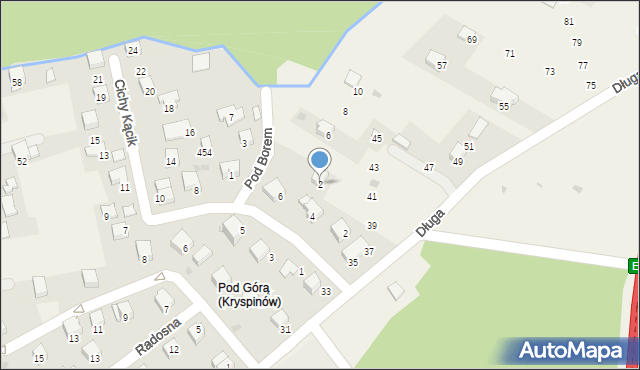 Kryspinów, Pod Borem, 2, mapa Kryspinów
