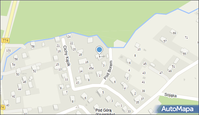 Kryspinów, Pod Borem, 7, mapa Kryspinów