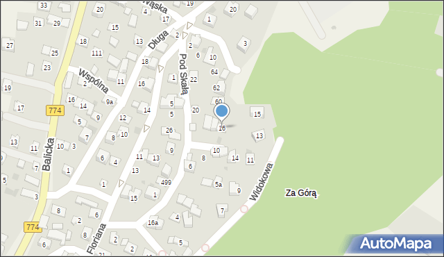 Kryspinów, Pod Skałą, 16, mapa Kryspinów