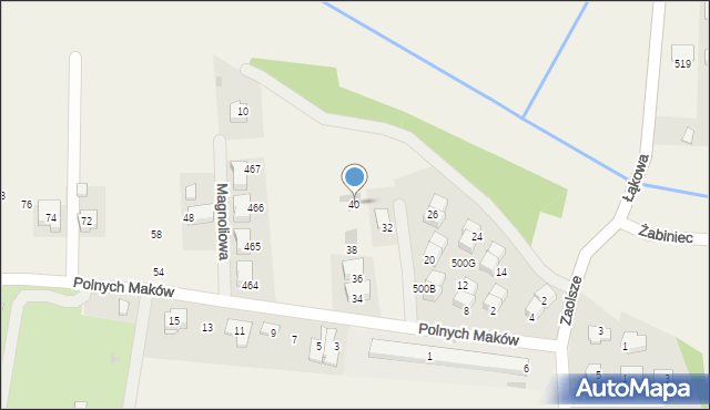 Kryspinów, Polnych Maków, 40, mapa Kryspinów