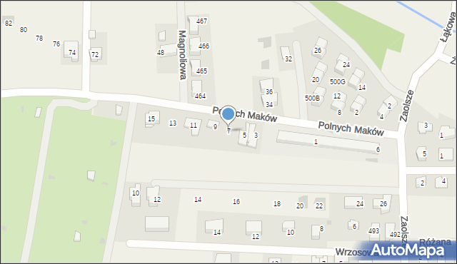 Kryspinów, Polnych Maków, 7, mapa Kryspinów