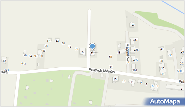 Kryspinów, Polnych Maków, 72, mapa Kryspinów