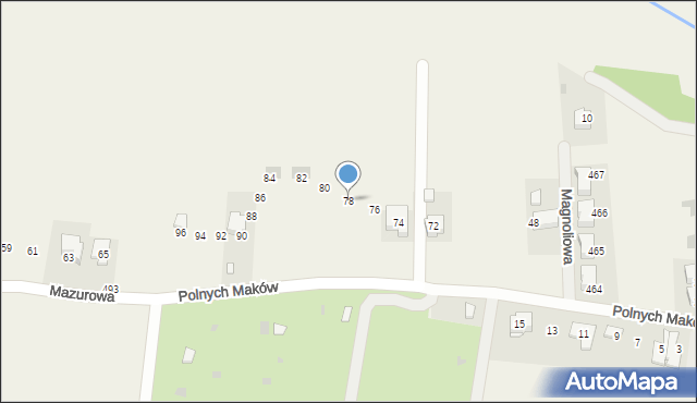 Kryspinów, Polnych Maków, 78, mapa Kryspinów