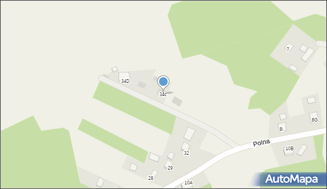 Krzaki, Polna, 34c, mapa Krzaki