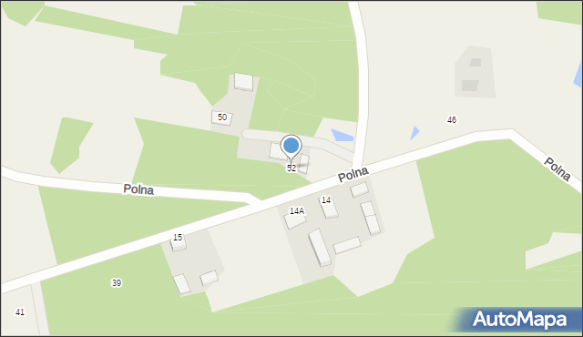 Krzaki, Polna, 52, mapa Krzaki