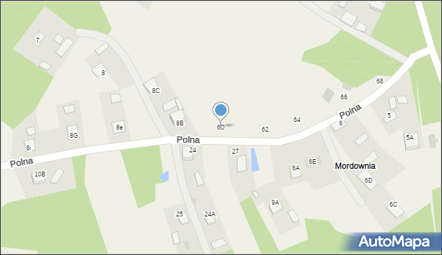 Krzaki, Polna, 60, mapa Krzaki