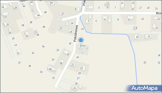 Krzeczów, Południowa, 17, mapa Krzeczów