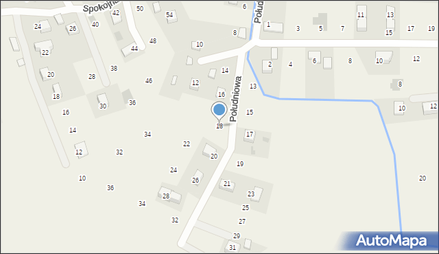 Krzeczów, Południowa, 18, mapa Krzeczów