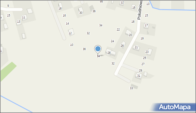 Krzeczów, Południowa, 34, mapa Krzeczów