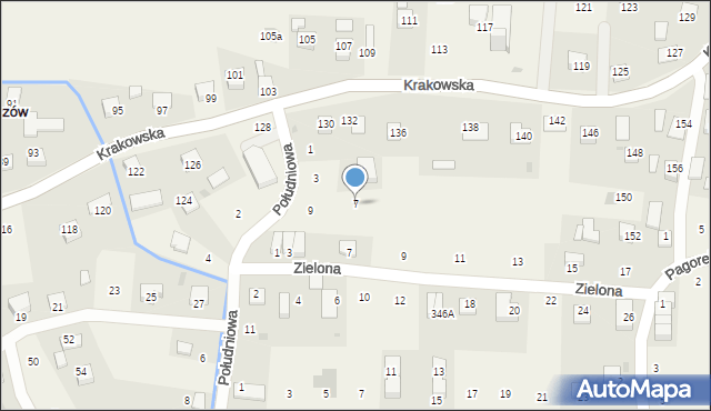 Krzeczów, Południowa, 7, mapa Krzeczów