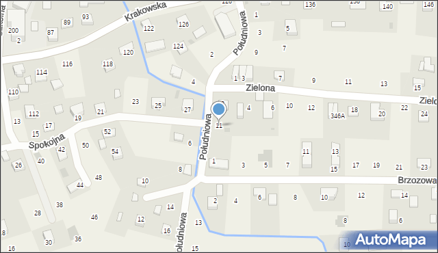 Krzeczów, Południowa, 11, mapa Krzeczów