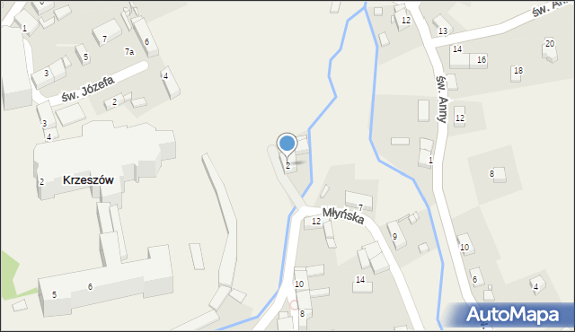 Krzeszów, Podklasztorze, 2, mapa Krzeszów