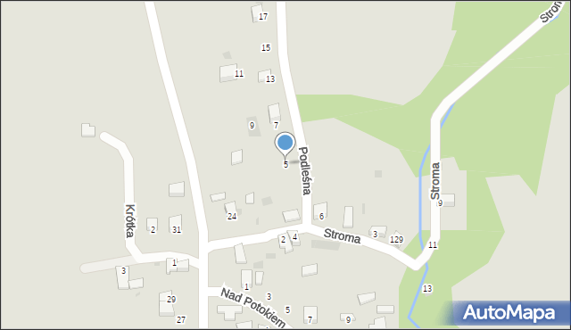 Krzeszowice, Podleśna, 5, mapa Krzeszowice
