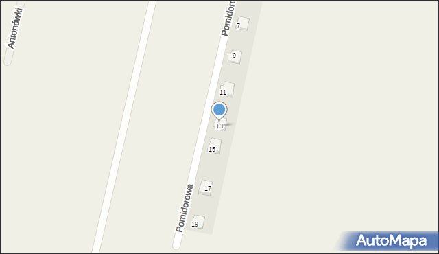 Krzewina, Pomidorowa, 13, mapa Krzewina