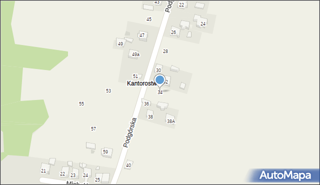 Krzykawka, Podgórska, 34, mapa Krzykawka