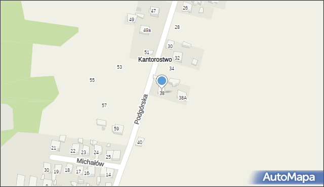 Krzykawka, Podgórska, 38, mapa Krzykawka