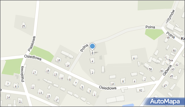 Krzymów, Polna, 6, mapa Krzymów