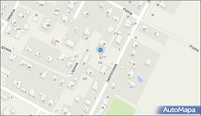 Krzyżanowice, Polna, 31, mapa Krzyżanowice