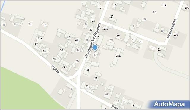 Krzyżowa Dolina, Powstańców Śląskich, 33, mapa Krzyżowa Dolina