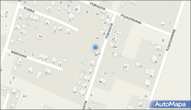 Ksawerów, Północna, 14, mapa Ksawerów