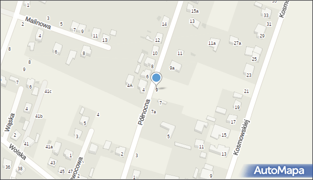 Ksawerów, Północna, 9, mapa Ksawerów