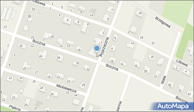 Ksawerów, Poprzeczna, 1a, mapa Ksawerów